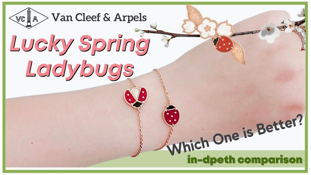 VCA Lucky Spring Ladybug Bracelets ? Comparing Closed & Open Winged Ladybugs