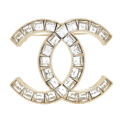 Chanel CC crystal brooch gold my first luxury vivians closet